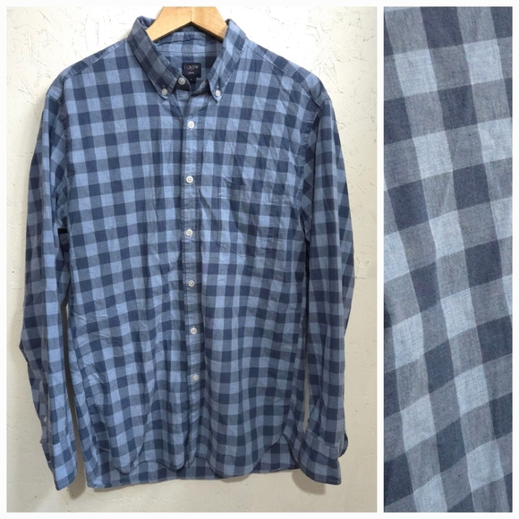 J. Crew Blue Plaid Casual Button Down Shirt - Picture 1 of 9